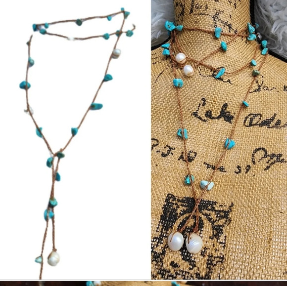 Turquoise Lariat Necklace‎ - Picture 14 of 16
